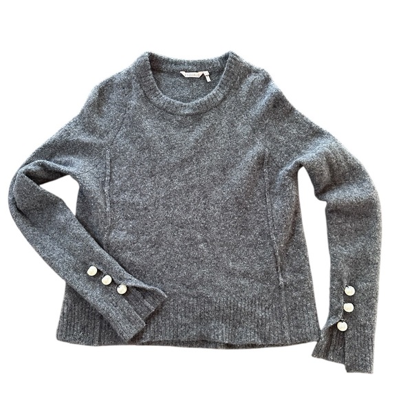 ESQUALO Sweaters - ESQUALO Charcoal Sweater with pearl Buttons Women’s S wool blend